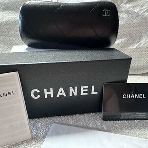 CHANEL Black Quilted Eyewear Case